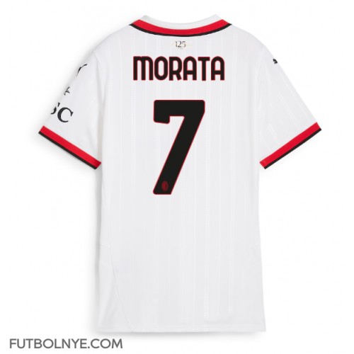 Camiseta AC Milan Alvaro Morata #7 Visitante Equipación para mujer 2024-25 manga corta